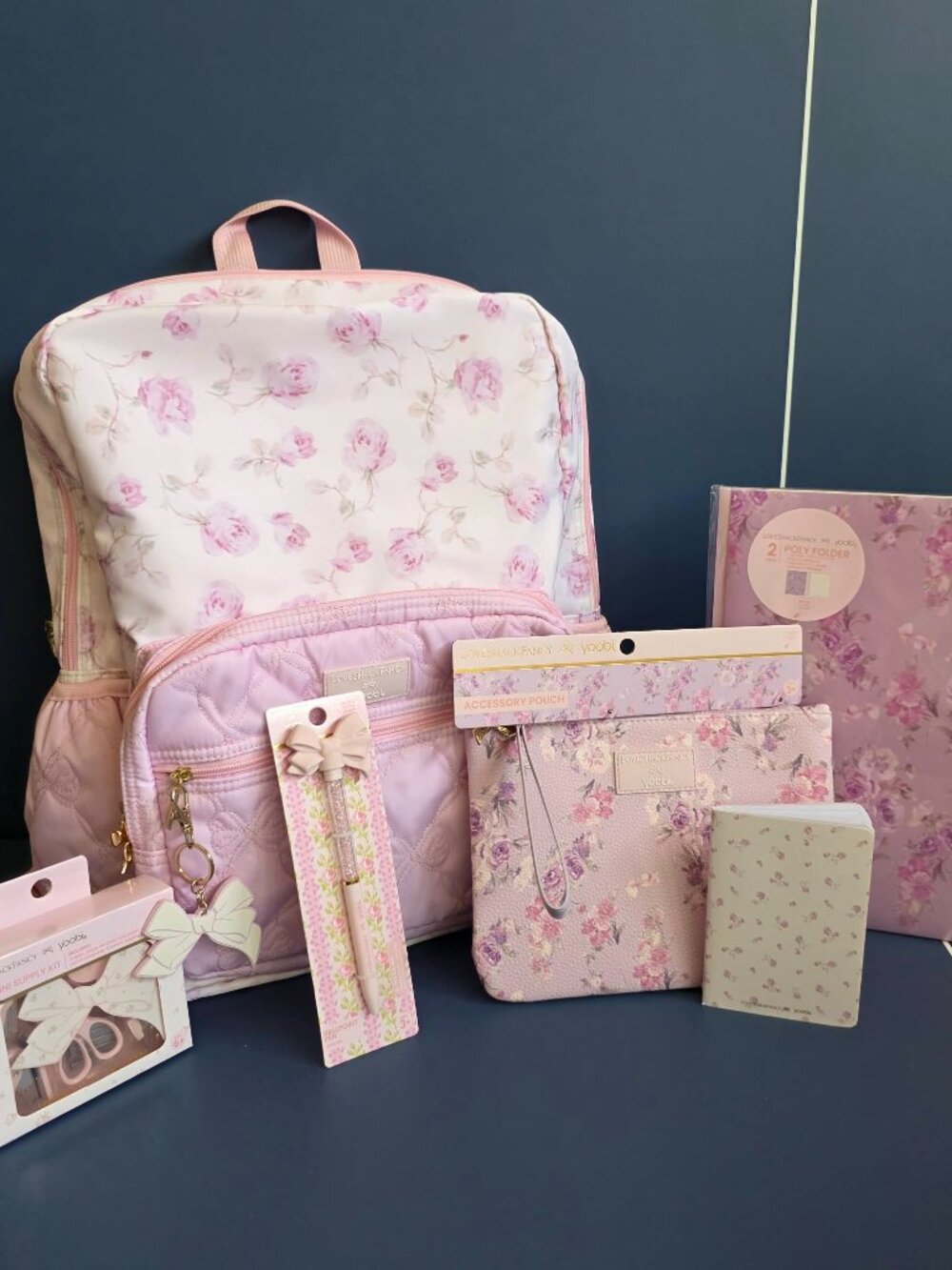 LoveShackFancy Target Yoobi Ribbon Rosa Backpack folder School BUNDLE 6 lot